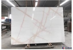 Red Line White Jade Marble